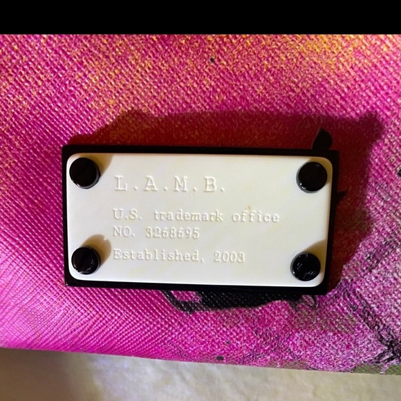 L.A.M.B. Y2K Purse Gwen Stefani Williamsfield Graffiti Logo Satchel Handbag - Picture 3 of 8